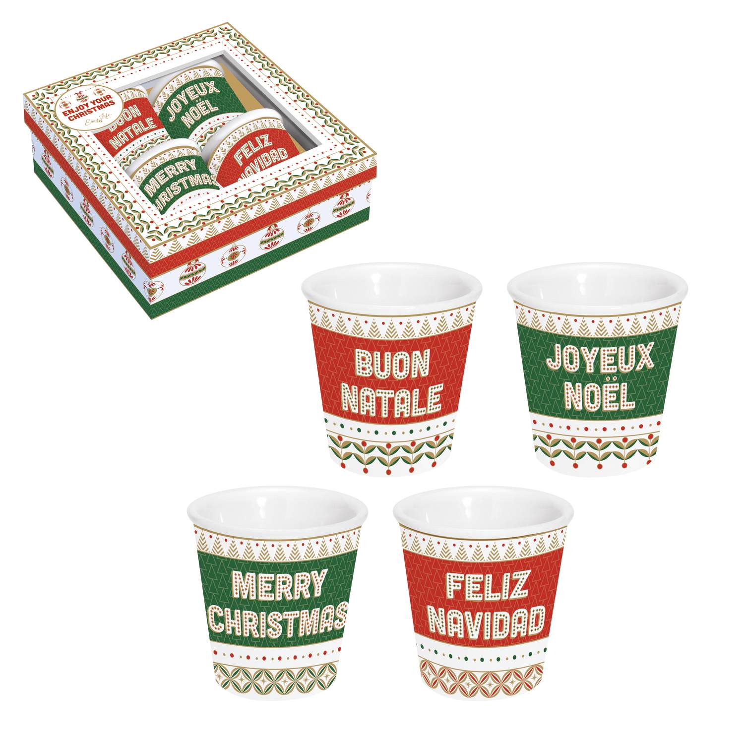 Enjoy Your Christmas set 4 bicchierini 100 ml