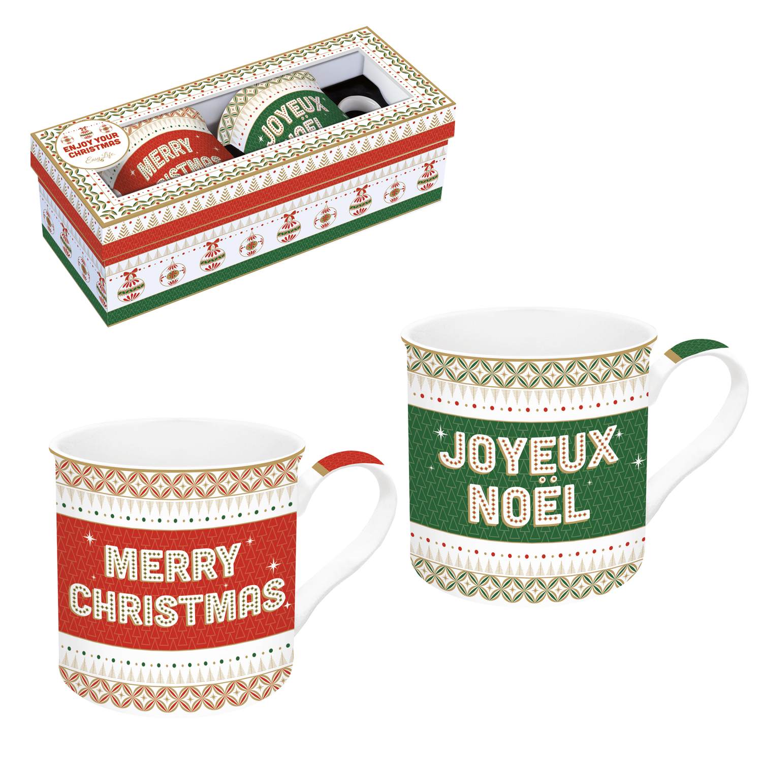 Enjoy Your Christmas set 2 mug 300 ml