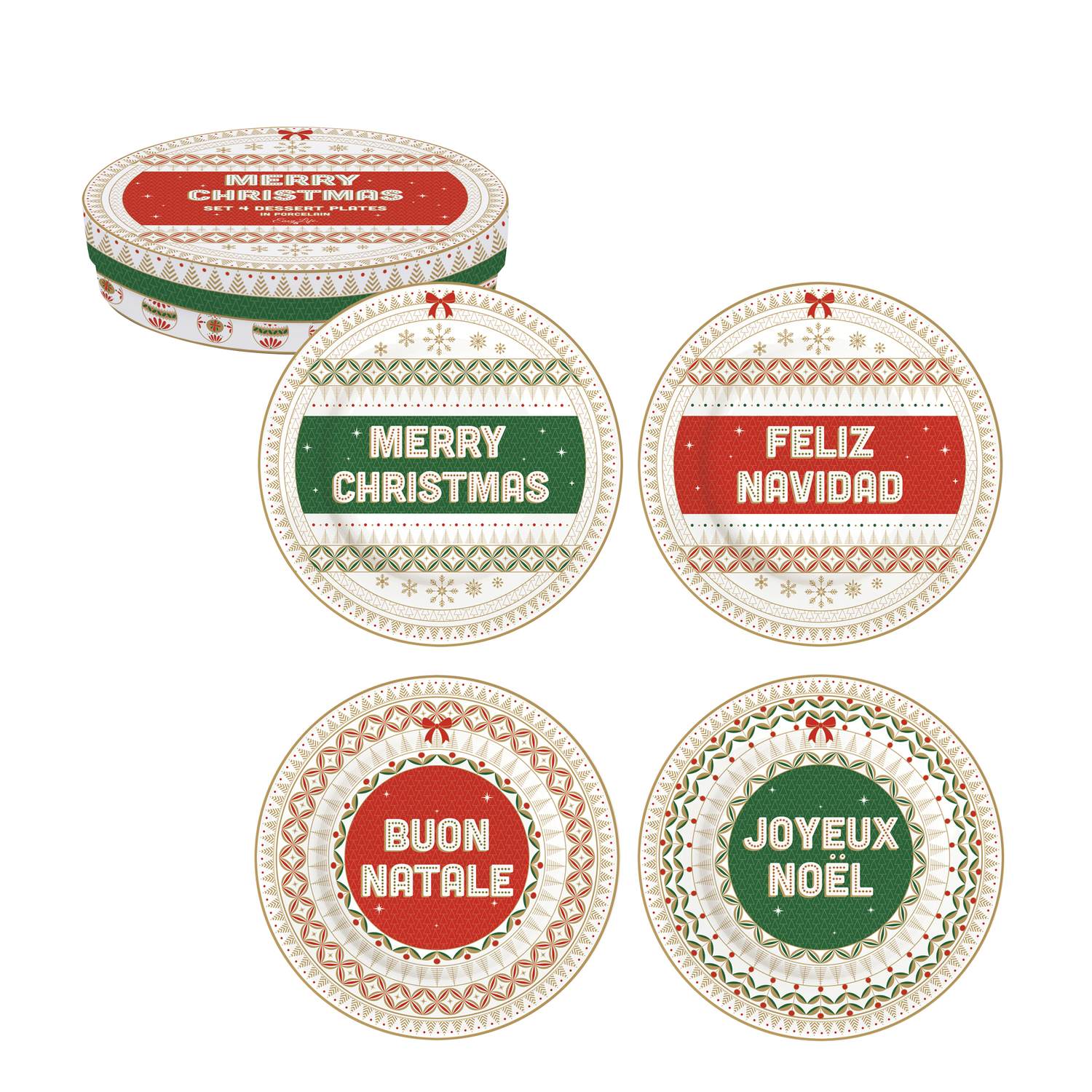 Enjoy Your Christmas set 4 piatti dessert Ø 19 cm