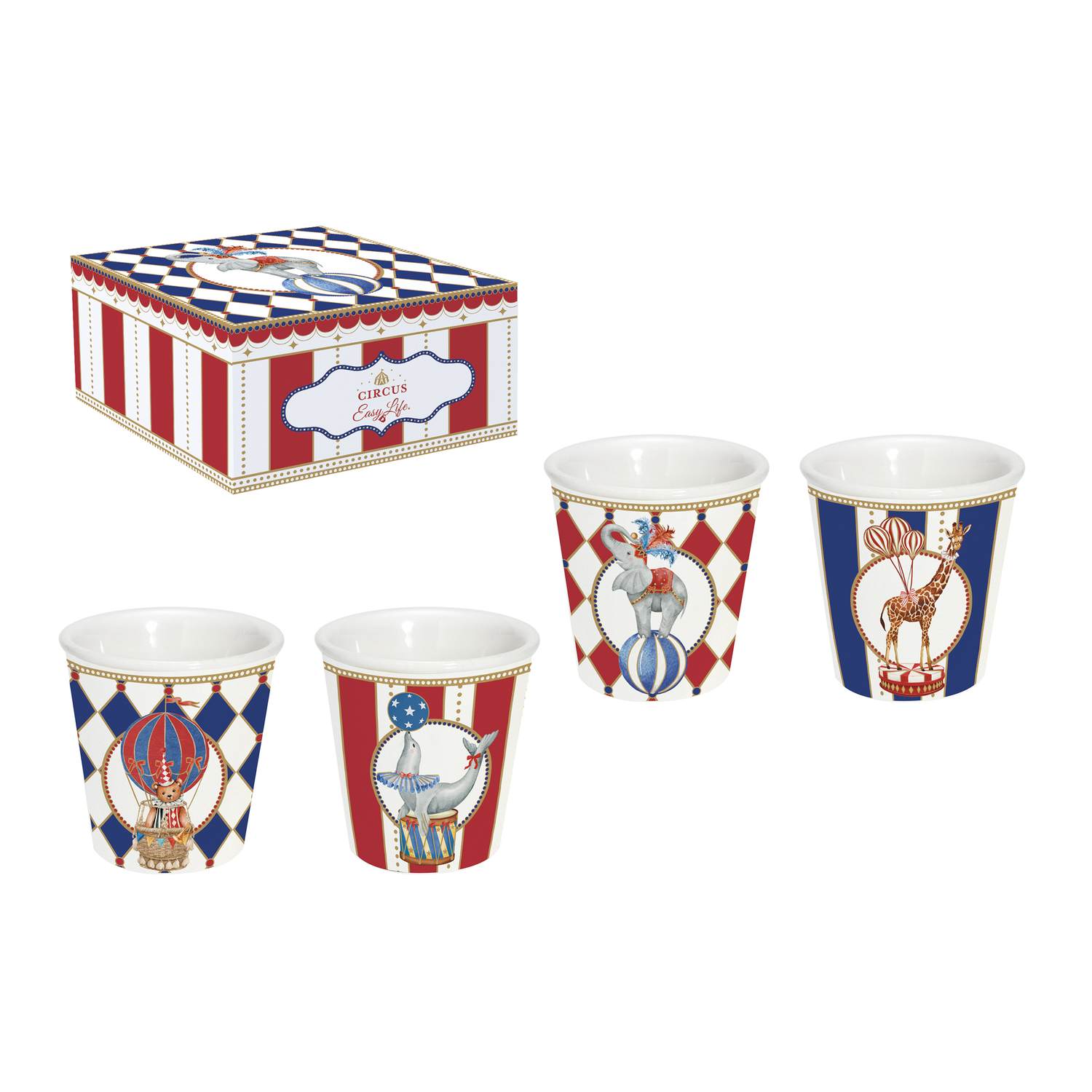 Circus set 4 bicchierini caffè 100 ml
