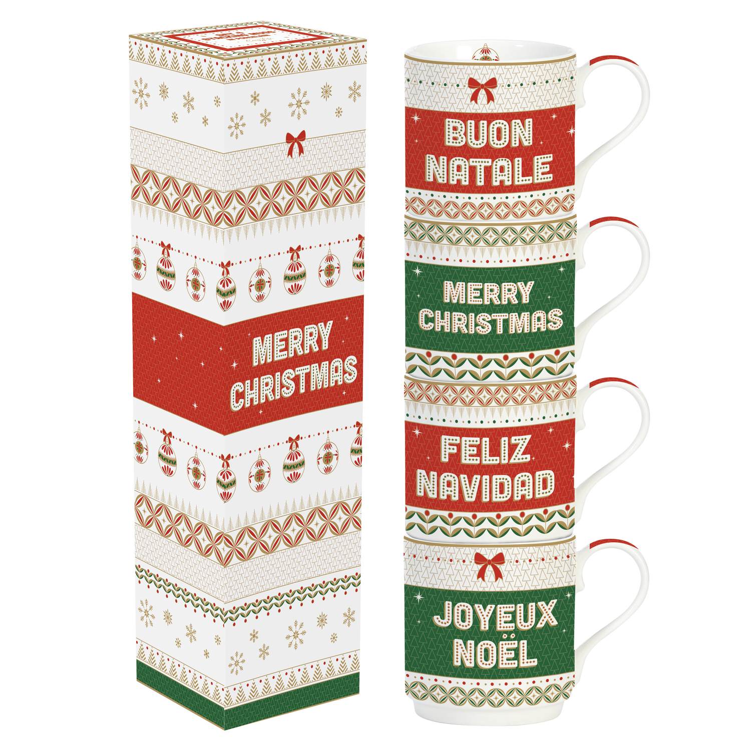 Enjoy Your Christmas set 4 tazze impilabili 275 ml