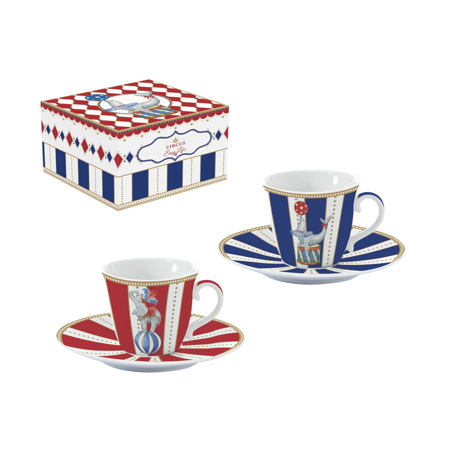 Circus set 2 tazzine con piattini 80 ml