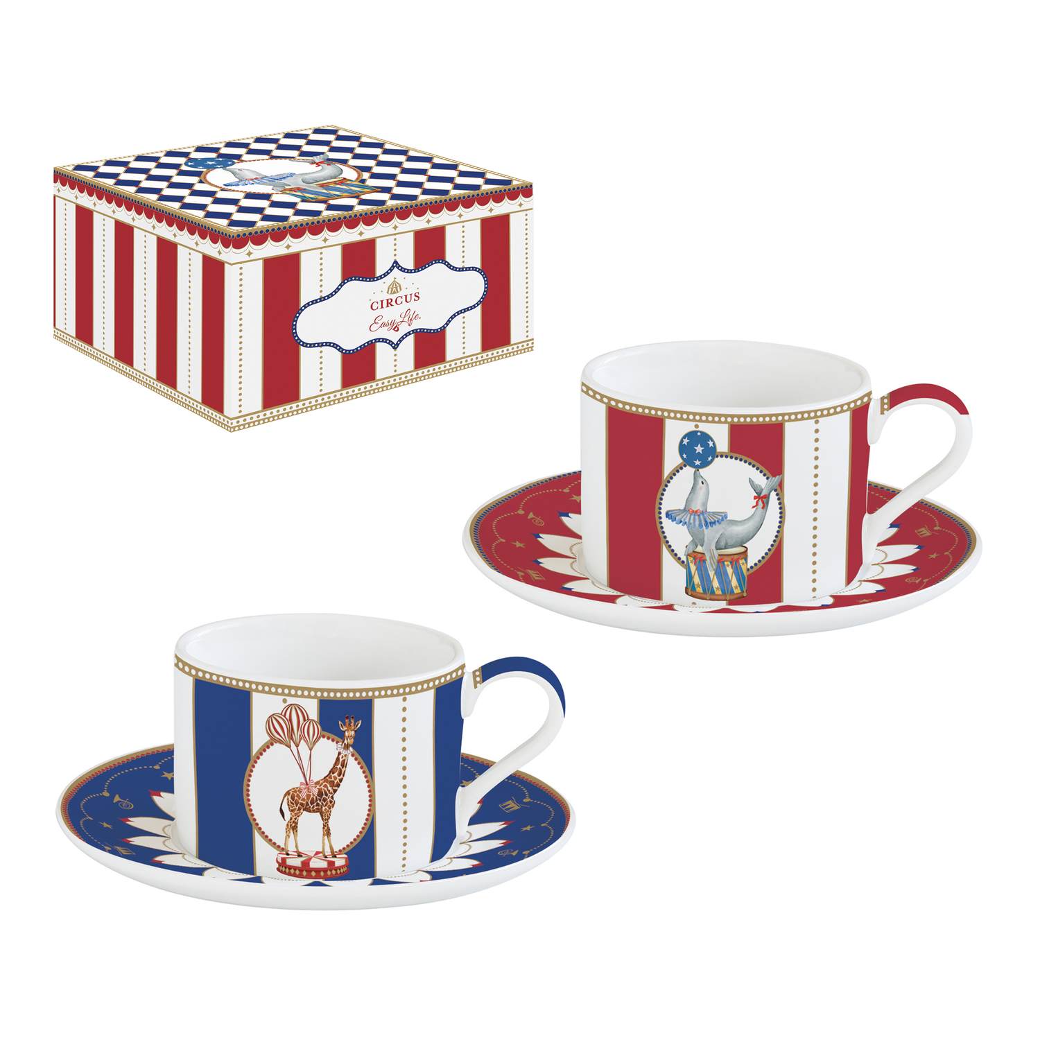 Circus set 2 tazze con piattini 240 ml