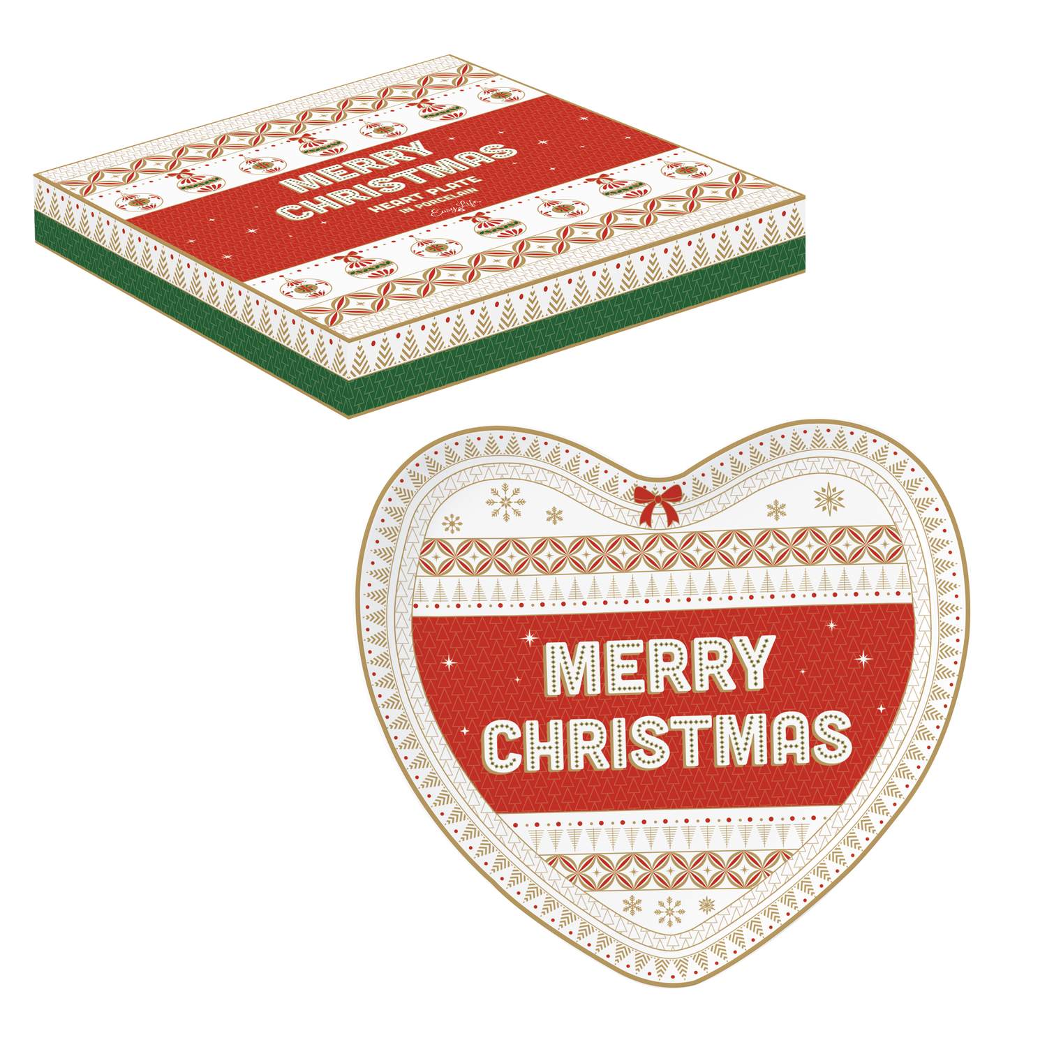 Enjoy Your Christmas piatto cuore 20 × 19 cm