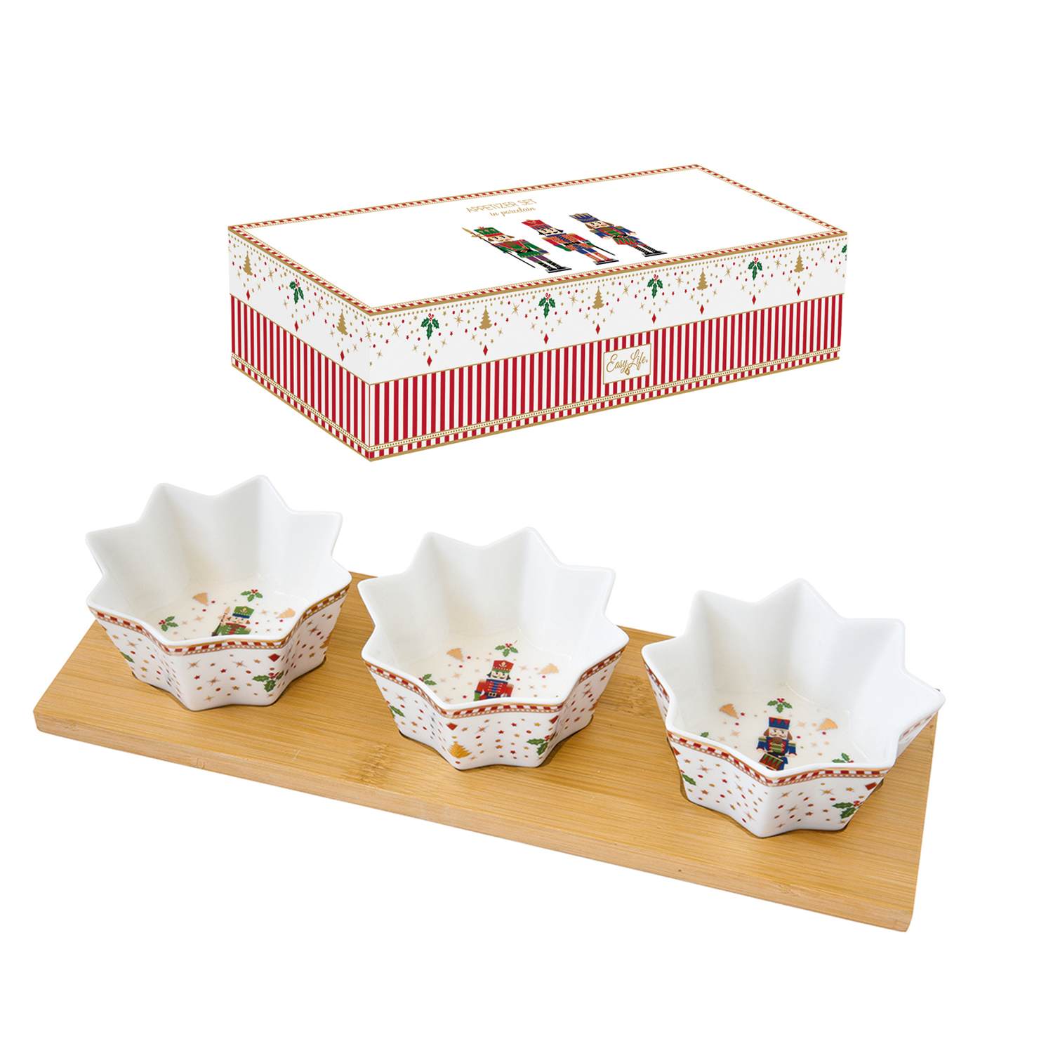 Nutcracker set 3 ciotole a stella 34 × 12 cm